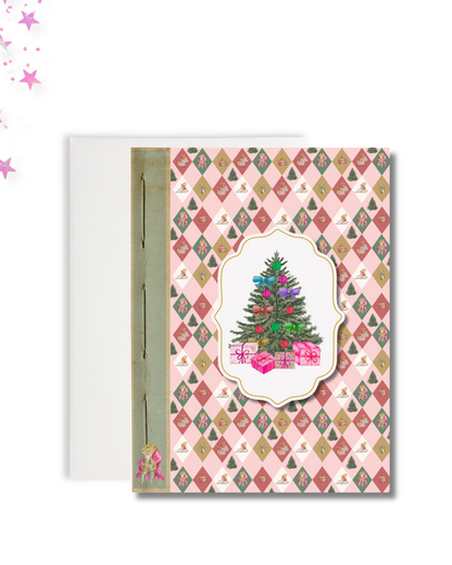 christmas tree card with white envelope 